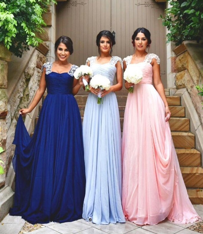 Dusty pink and 2025 royal blue dress