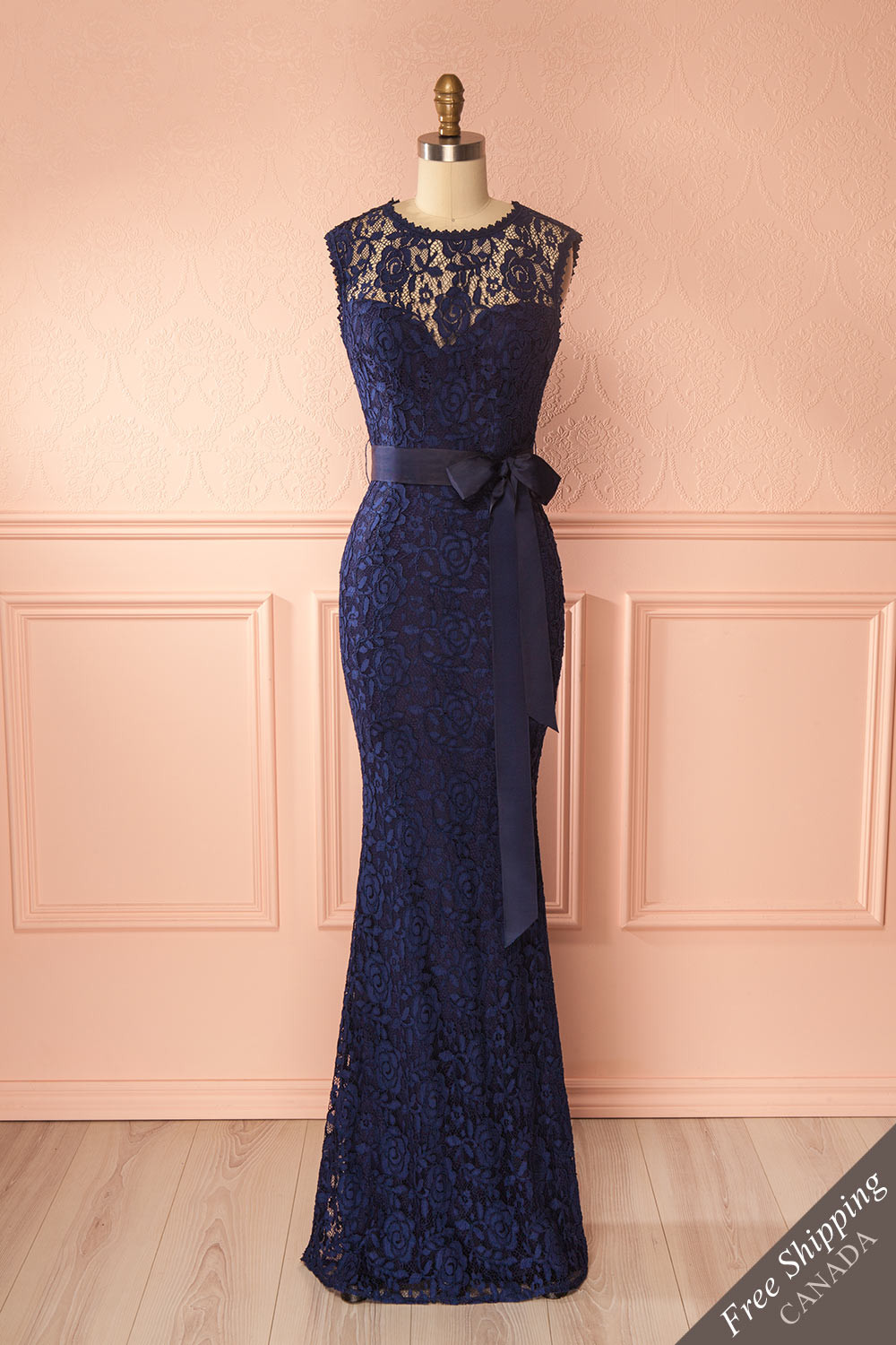 navy blue lace dress canada