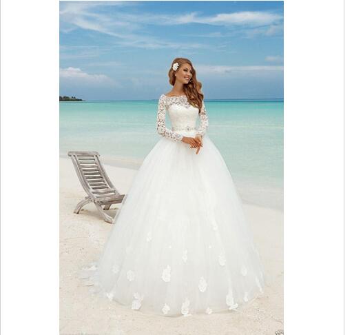 beach ball gown wedding dress